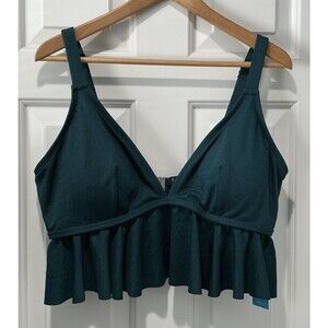 NEW Cupshe Ruffle Fringe Bikini Top Adjustable Straps Swimsuit Size 2XL